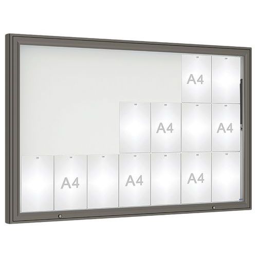 Vitrine D'affichage 1000 Verre 100 X 160 Cm - Gris Procity