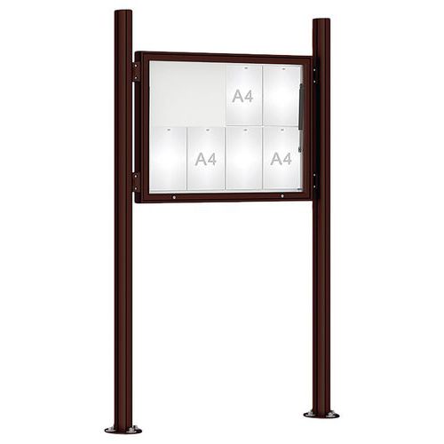 Procity - Vitrine d'affichage extérieure 1000 - 75x100cm - Marron Foncé - Magnétique - 8 Feuilles A4