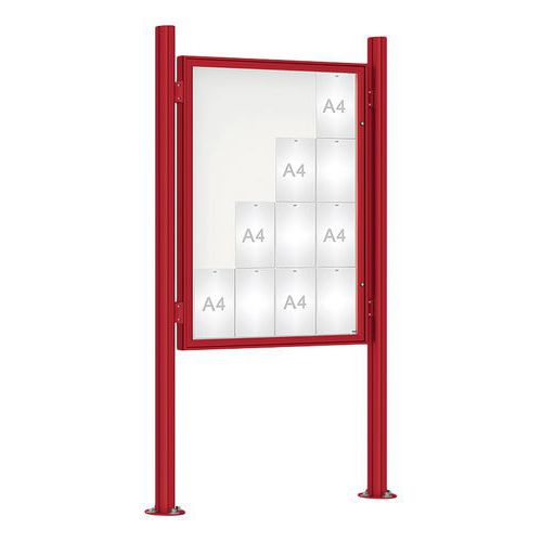 Vitrine D'affichage 1000 - 135x100 Pot. Init. Quatro Platines Rouge 3004