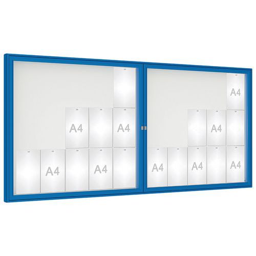 Vitrine D'affichage 1000 - 105 X 230 Cm Double Battant - Bleu 5010