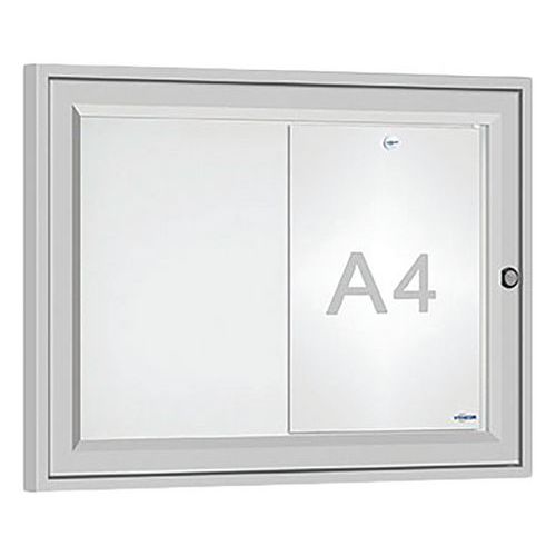 Procity - Vitrine Murale Tradition 40x55cm Argent - 2 Feuilles A4 - Magnétique Extérieur - Aluminium