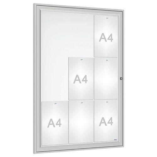 Procity - Vitrine Tradition Murale 105x75cm - Argent - Magnétique Extérieur - 9 Feuilles A4