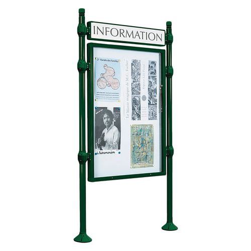 Procity - Panneau Province Double Face 120x80cm Vert - Vitrine Magnétique Extérieur - 12 Feuilles A4 - Plexiglas