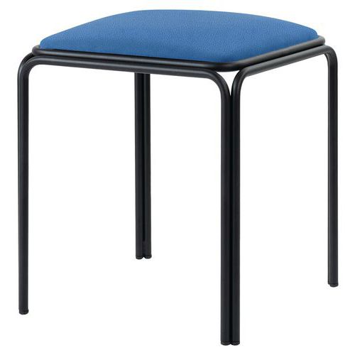 Tabourets Bas Bistrot Assise Simili-cuir Bleu