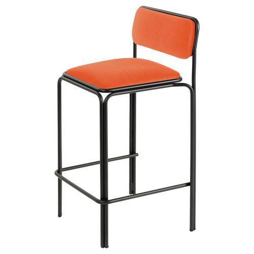 Tabourets Hauts Bistrot Assise Velours Rouille