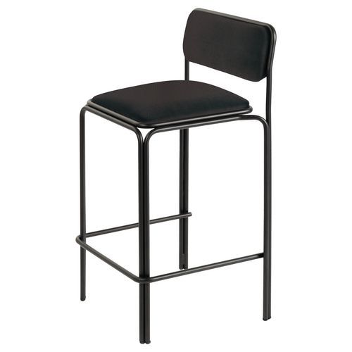 Tabourets Hauts Bistrot Assise Simili-cuir Noir