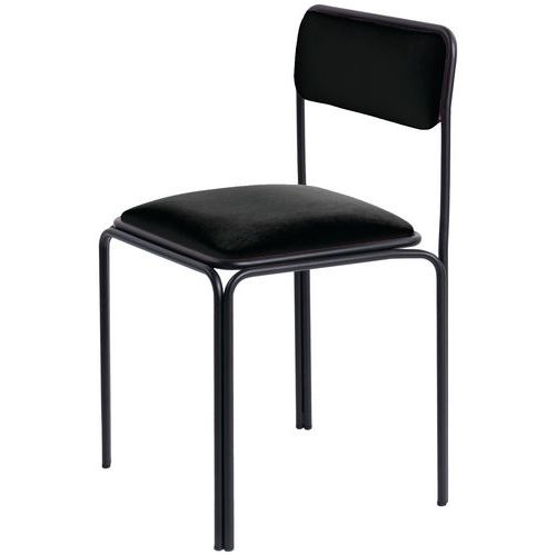 Chaises Bistrot Assise Velours Noir
