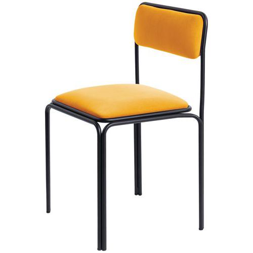 Chaises Bistrot Assise Velours Safran