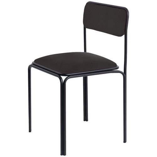 Chaises Bistrot Assise Simili-cuir Noir