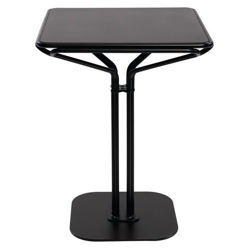 Table Pause Carrée 60x60 Plateau Métal Noir