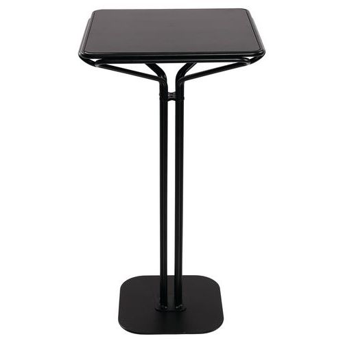 Table Haute Pause Carrée 60x60 Plateau Métal Noir