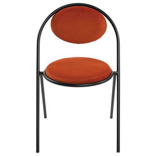 Chaises Sat Structure Noir Assise Velours Rouille