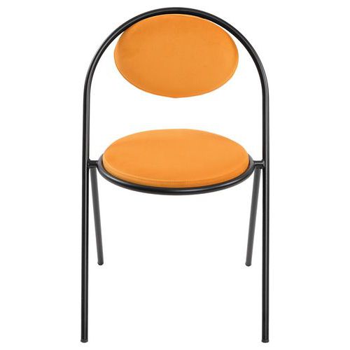 Chaises Sat Structure Noir Assise Velours Safran