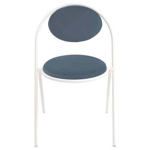 Chaises Sat Structure Blanc Assise Velours Bleu