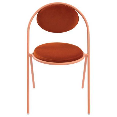 Chaises Sat Structure Rose Assise Velours Rouille