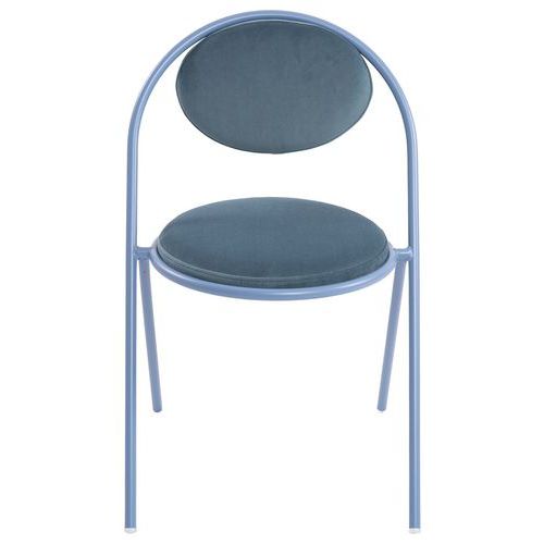 Chaises Sat Structure Bleue Assise Velours Bleu