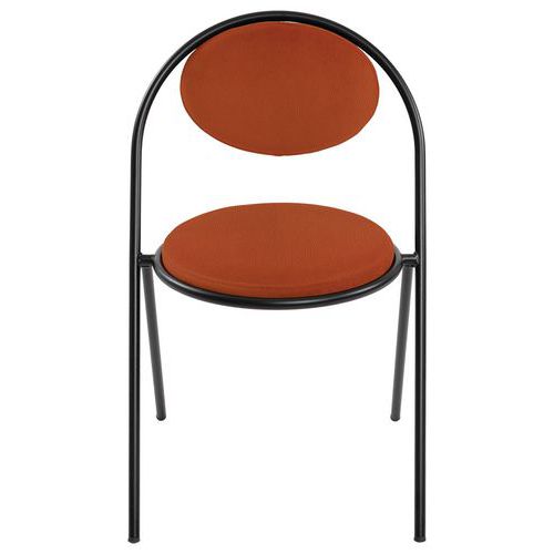 Chaises Sat Structure Noir Assise Simili-cuir Rouille