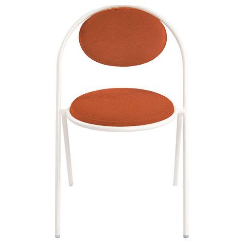 Chaises Sat Structure Blanc Assise Simili-cuir Rouille