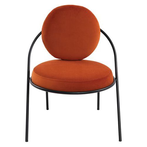 Chauffeuses Sat Structure Noir Assise Velours Rouille