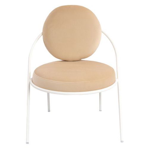 Chauffeuses Sat Structure Blanc Assise Velours Ivoire