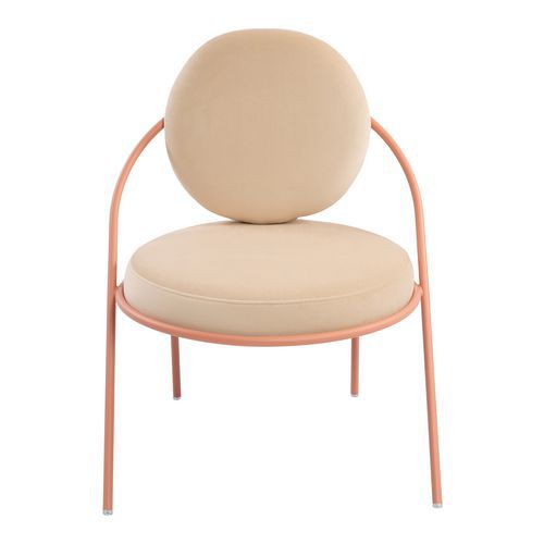 Chauffeuses Sat Structure Rose Assise Velours Ivoire