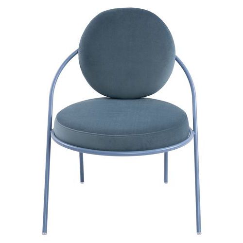 Chauffeuses Sat Structure Bleue Assise Velours Bleu