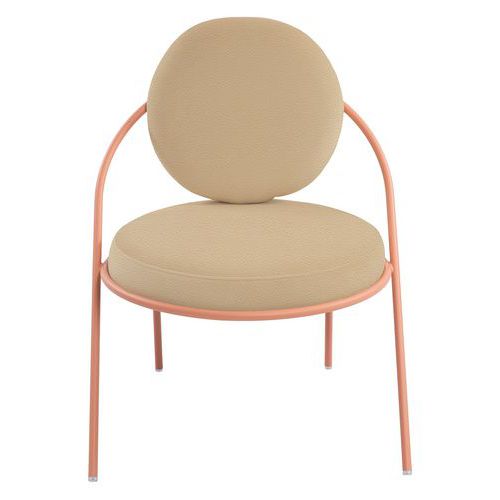 Chauffeuses Sat Structure Rose Assise Simili-cuir Ivoire