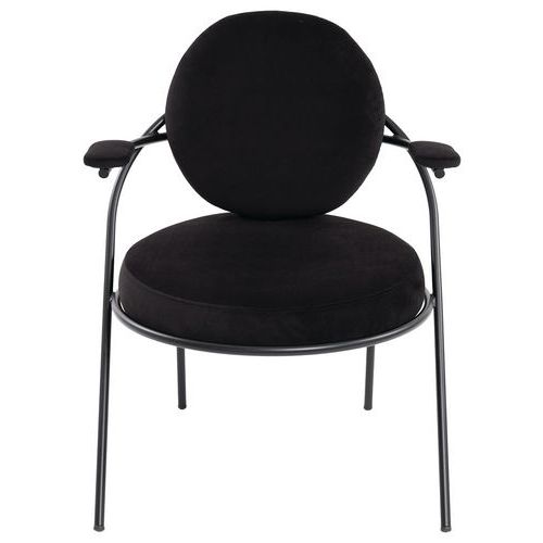 Fauteuils Sat Structure Noir Assise Velours Noir