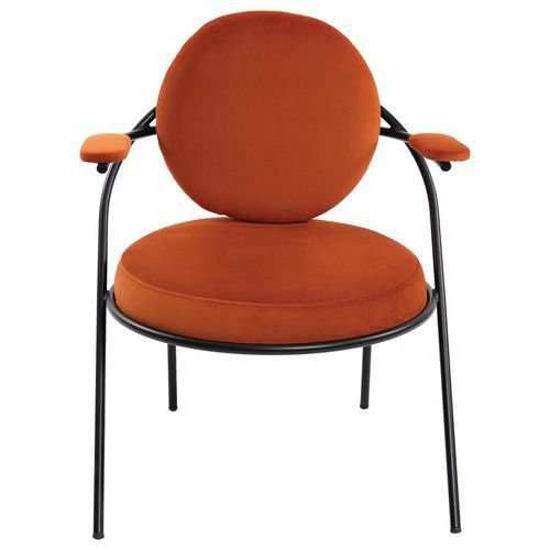 Fauteuils Sat Structure Noir Assise Velours Rouille