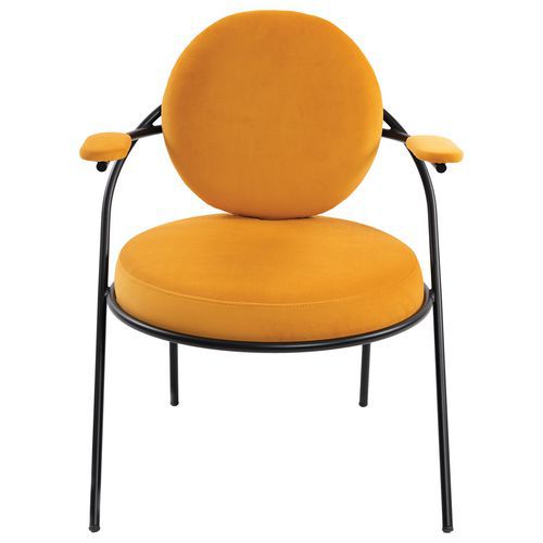 Fauteuils Sat Structure Noir Assise Velours Safran