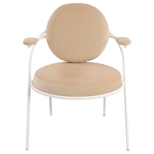 Fauteuils Sat Structure Blanc Assise Velours Ivoire