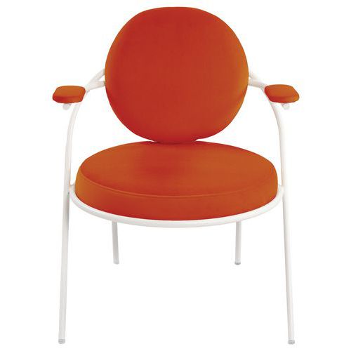 Fauteuils Sat Structure Blanc Assise Velours Rouille