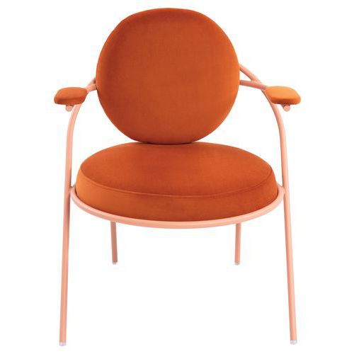 Fauteuils Sat Structure Rose Assise Velours Rouille