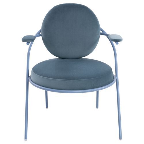 Fauteuils Sat Structure Bleue Assise Velours Bleu