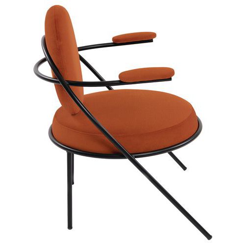 Fauteuils Sat Structure Noir Assise Simili-cuir Rouille