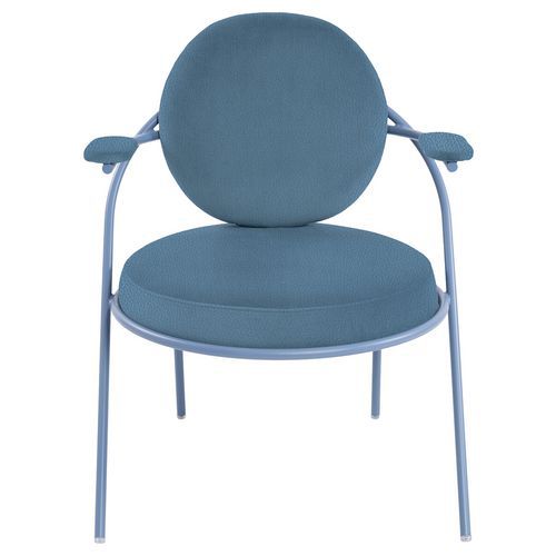 Fauteuils Sat Structure Bleue Assise Simili-cuir Bleu