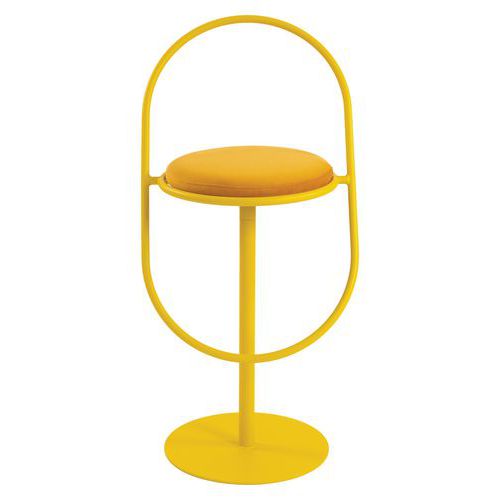 Tabouret Haut Sat Structure Safran Assise Velours Safran
