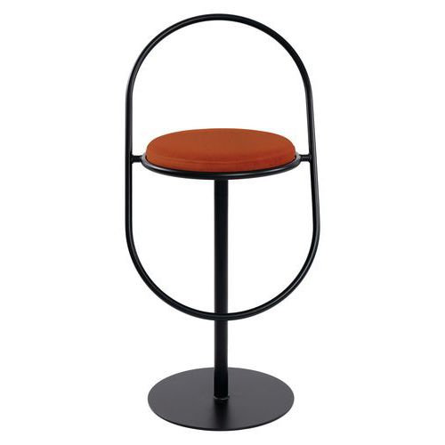 Tabouret Hauts Sat Structure Noir Assise Simili-cuir Rouille