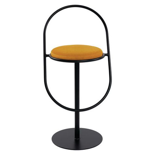 Tabouret Hauts Sat Structure Noir Assise Simili-cuir Safran
