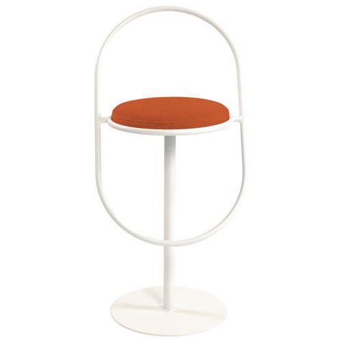 Tabouret Haut Sat Structure Blanc Assise Simili-cuir Rouille