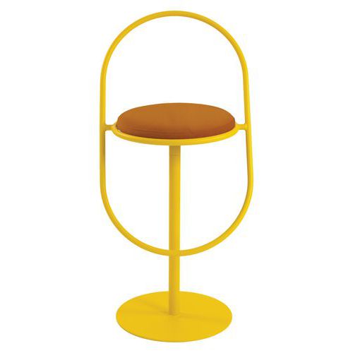 Tabouret Haut Sat Structure Safran Assise Simili-cuir Safran