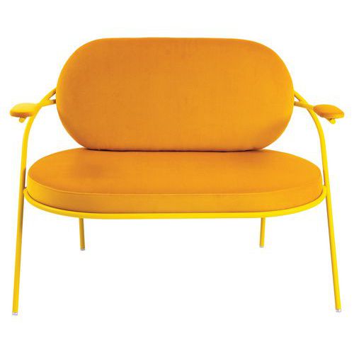 Canapé Sat 2 Pl. Structure Safran Assise Velours Safran