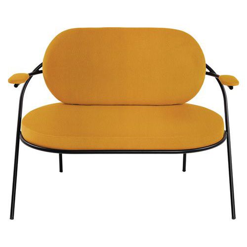 Canapé Sat 2 Pl. Structure Noir Assise Simili-cuir Safran