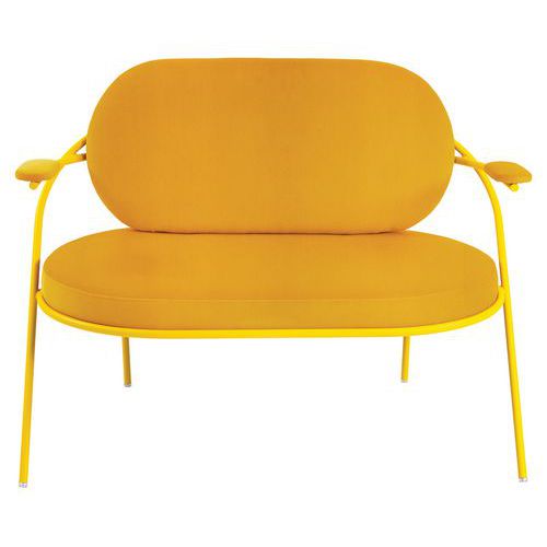 Canapé Sat 2 Pl. Structure Safran Assise Simili-cuir Safran