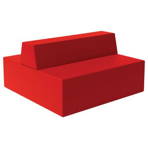 Canapé Ellipto 2 X 2 Places Assise 41 Cm Simili Cuir Rouge