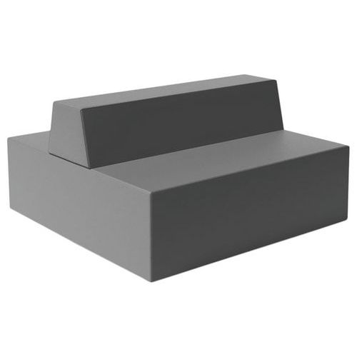 Canapé Ellipto 2 X 2 Places Assise 41 Cm Simili Cuir Gris