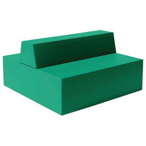 Spouf - Canapé Ellipto 4 places simili cuir vert - Assise 25cm - Confort et Design - Intérieur