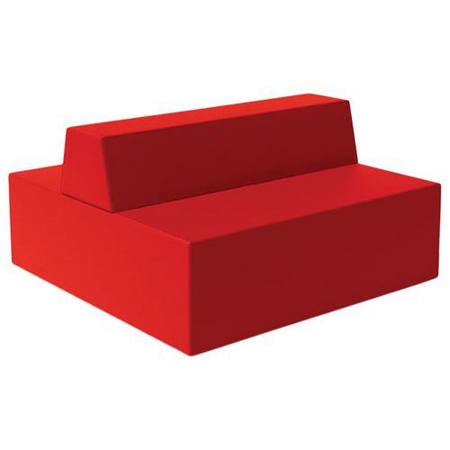 Canapé Ellipto 2 X 2 Places Assise 25 Cm Simili Cuir Rouge