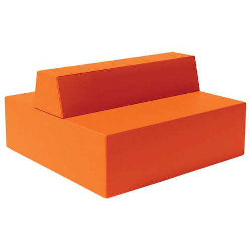 Canapé Ellipto 2 X 2 Places Assise 25 Cm Simili Cuir Orange