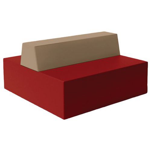 Canapé Ellipto 2 X 2 Pl Ass 41 Simili Cuir Rouge Foncé/taupe